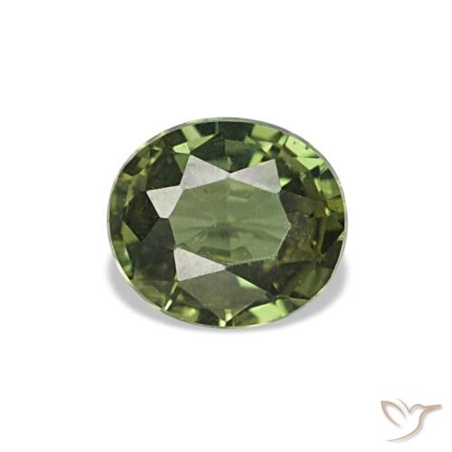 Kornerupina verde natural de 0,63 ct, corte óvalo, VVS