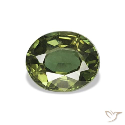 Kornerupina verde natural de 0,87 ct, corte óvalo, VVS