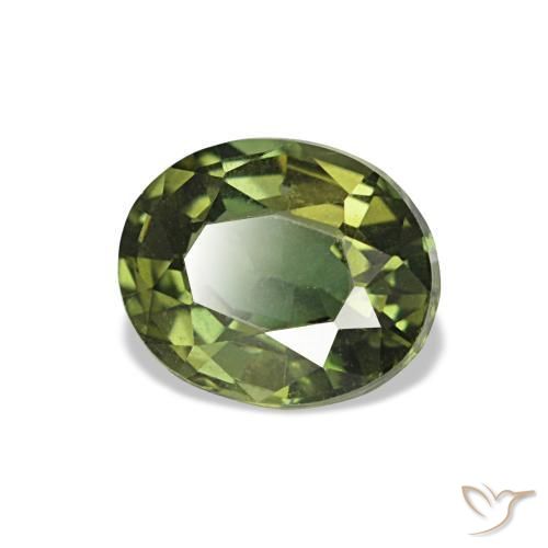 Kornerupina verde natural de 0,87 ct, corte óvalo, VVS