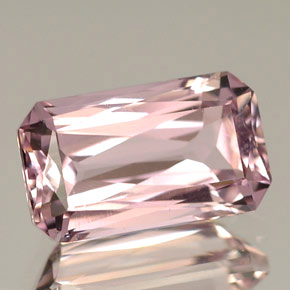 Kunzita rosa natural de 1,94 ct, corte esmeralda, VVS
