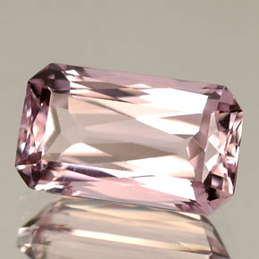 Kunzita rosa natural de 1,94 ct, corte esmeralda, VVS