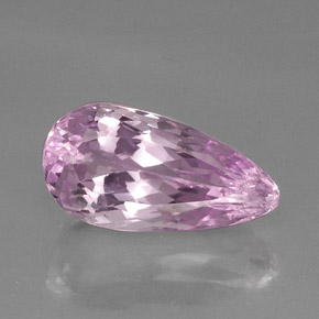 Kunzita rosa natural de 15,46 ct, en forma de pera, VVS-VS