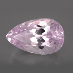Kunzita rosa natural de 9,19 ct, en forma de pera, VVS-VS