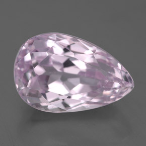 Kunzita rosa natural de 6,57 ct, en forma de pera, VS