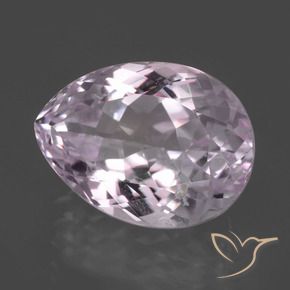 Kunzita Rosado cereza claro natural de 7.60 ct, En forma de pera, VS