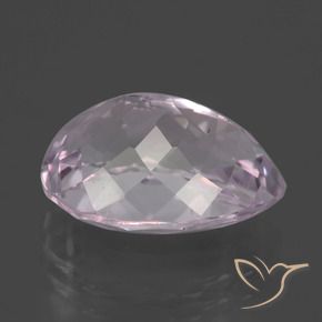Kunzita Rosado cereza claro natural de 7.60 ct, En forma de pera, VS