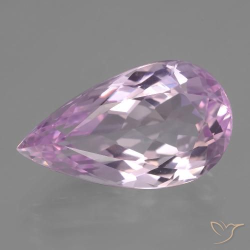 Kunzita rosa natural de 12,00 ct, en forma de pera, VVS