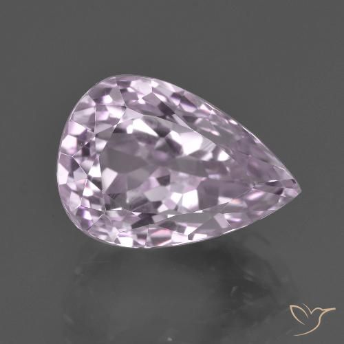 Kunzita Rosado cereza claro natural de 8.60 ct, En forma de pera, VVS