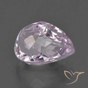 Kunzita Rosado cereza claro natural de 8.60 ct, En forma de pera, VVS