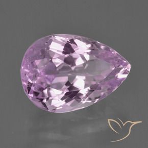 Kunzita Púrpura claro medio natural de 8.55 ct, En forma de pera, VS