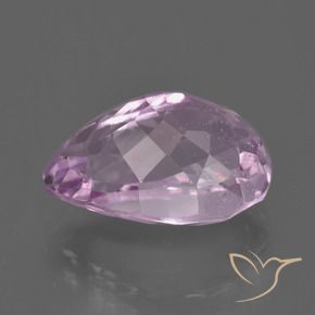 Kunzita Púrpura claro medio natural de 8.55 ct, En forma de pera, VS