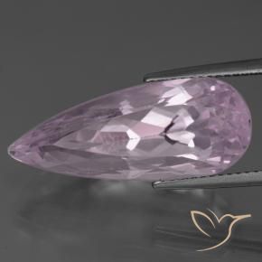 Kunzita Rosado púrpura real claro natural de 17.09 ct, En forma de pera, VVS-VS
