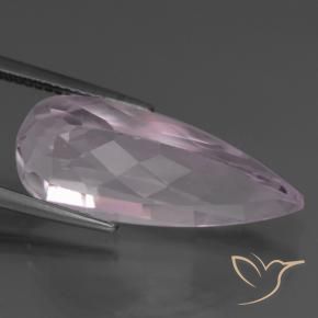 Kunzita Rosado púrpura real claro natural de 17.09 ct, En forma de pera, VVS-VS