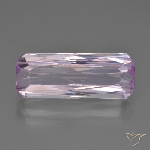 7.12ct Natural Púrpura muy claro Kunzita, corte esmeralda, VS