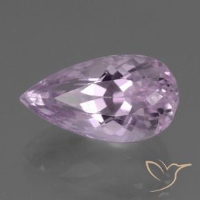 Kunzita Rosado púrpura claro natural de 9.99 ct, En forma de pera, VS