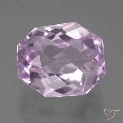 10.15ct Natural Púrpura lila muy claro Kunzita, corte esmeralda, VS