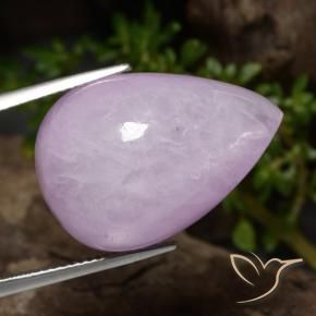 Kunzita Púrpura claro natural de 32.56 ct, En forma de pera, Translúcido