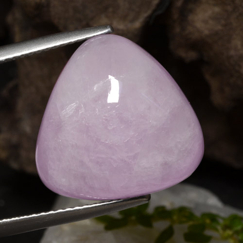 Kunzita rosado púrpura real natural de 17,67 ct, trillón, translúcido