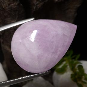 Kunzita Rosado púrpura real natural de 27.70 ct, En forma de pera, Translúcido