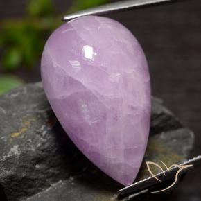 Kunzita Violeta-rojizo claro natural de 38.77 ct, En forma de pera, Translúcido