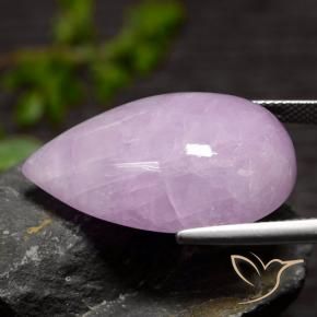 Kunzita Violeta-rojizo claro natural de 38.77 ct, En forma de pera, Translúcido