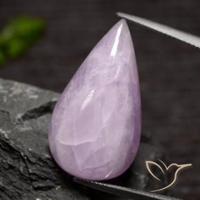 Kunzita Violeta claro natural de 25.26 ct, En forma de pera, Translúcido