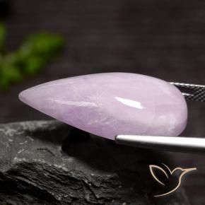 Kunzita Violeta claro natural de 25.26 ct, En forma de pera, Translúcido