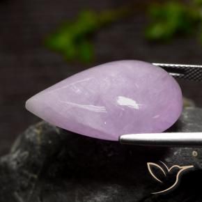 Kunzita violeta natural de 31,08 ct, en forma de pera, translúcido