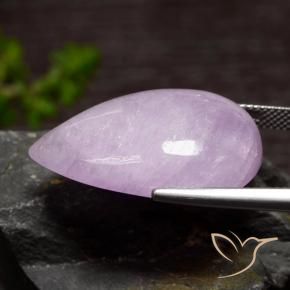 Kunzita Violeta claro natural de 35.01 ct, En forma de pera, Translúcido