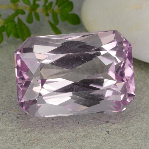 Kunzita Tono rosado cereza natural de 16.62 ct, corte esmeralda, VVS-VS