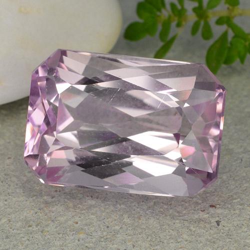 Kunzita Tono rosado cereza natural de 16.62 ct, corte esmeralda, VVS-VS