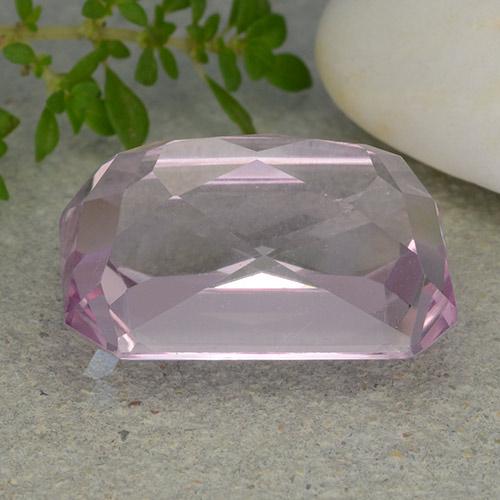 Kunzita Tono rosado cereza natural de 16.62 ct, corte esmeralda, VVS-VS