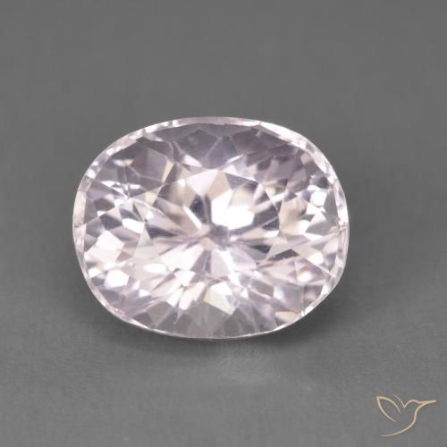 3.80ct Natural Blanco rosado púrpura Kunzita, Ovalada, Opaco