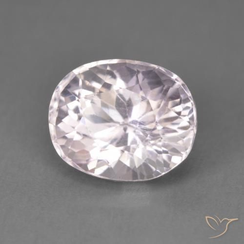 Kunzita Blanco rosado púrpura natural de 3.80 ct, Ovalada, Opaco