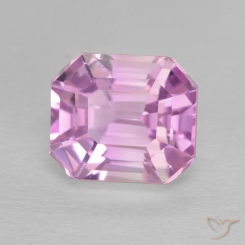 4.18ct Natural Púrpura claro Kunzita, corte esmeralda, VVS
