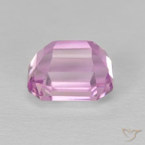 Kunzita Púrpura medio natural de 3.08 ct, corte esmeralda, VVS-VS