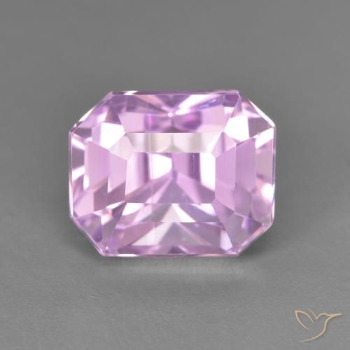 6.62ct Natural Púrpura-violeta rosáceo claro Kunzita, corte esmeralda, VVS-VS
