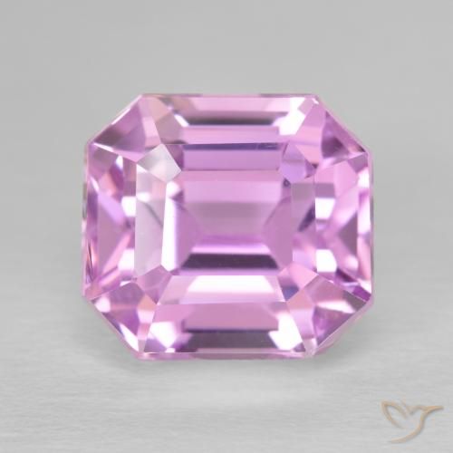 Kunzita Lila natural de 8.42 ct, corte esmeralda, VVS