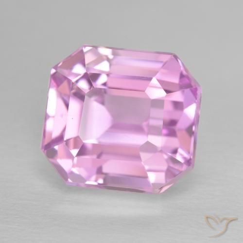 Kunzita Lila natural de 8.42 ct, corte esmeralda, VVS