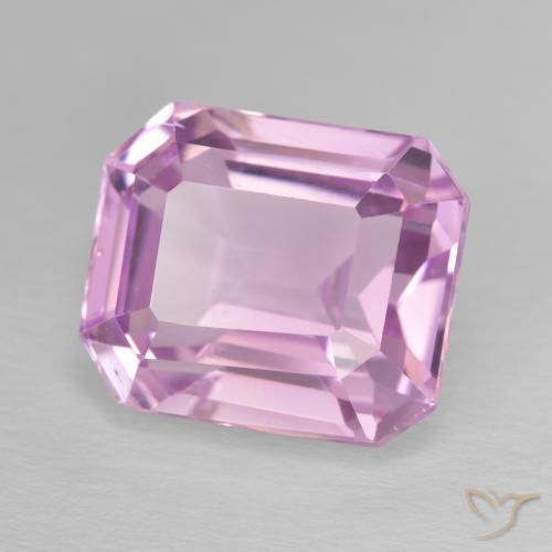 Kunzita rosa natural de 11,14 ct, corte esmeralda, VS