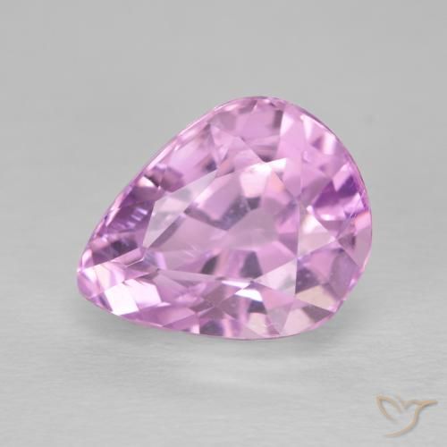 Kunzita Rosado púrpura real muy claro natural de 6.30 ct, En forma de pera, VS