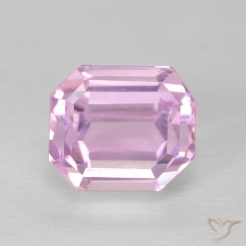 4.18ct Natural Rosado púrpura real Kunzita, corte esmeralda, VVS