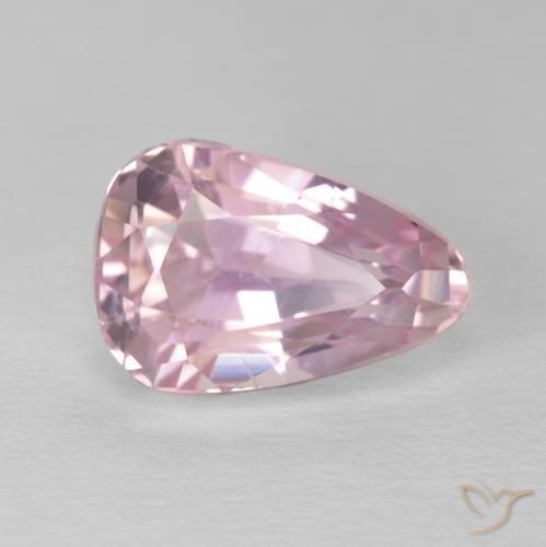Kunzita Rosado bubblegum claro natural de 5.57 ct, En forma de pera, VVS