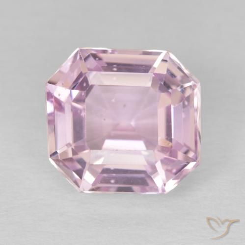 5.87ct Natural Rosado claro Kunzita, corte esmeralda, VS