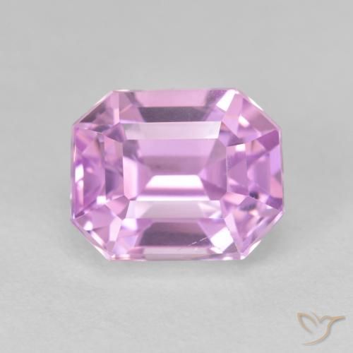 Kunzita Lila claro natural de 6.32 ct, corte esmeralda, VVS
