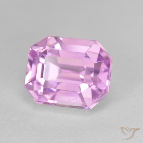 Kunzita Lila claro natural de 6.32 ct, corte esmeralda, VVS