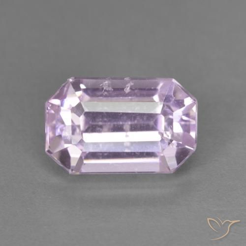3.37ct Natural Rosado púrpura real claro Kunzita, corte esmeralda, VS