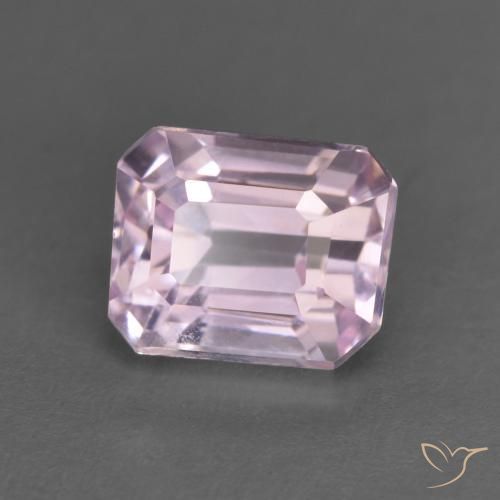 1.49ct Natural Rosado púrpura real muy claro Kunzita, corte esmeralda, VVS-VS