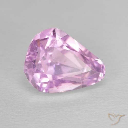Kunzita Rosado púrpura real natural de 4.83 ct, En forma de pera, VVS