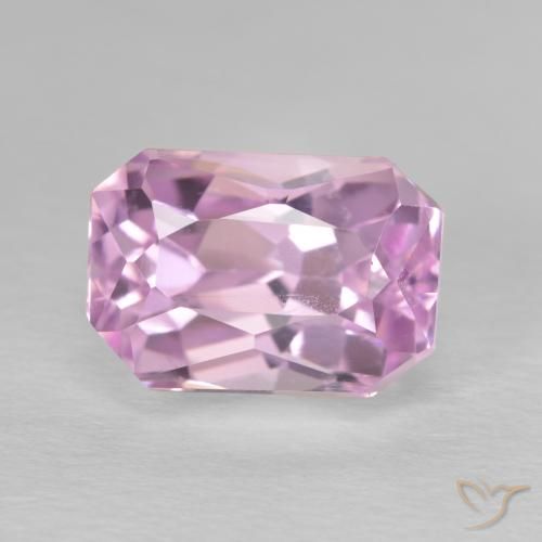 5.46ct Natural Rosado púrpura real muy claro Kunzita, corte esmeralda, VVS-VS